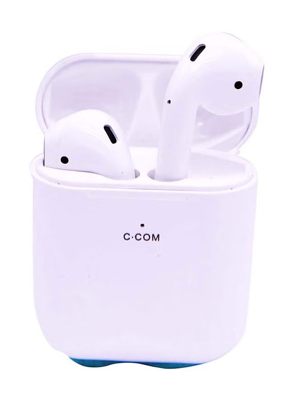 Wireless On-Ear Earbuds With Charging Case, White