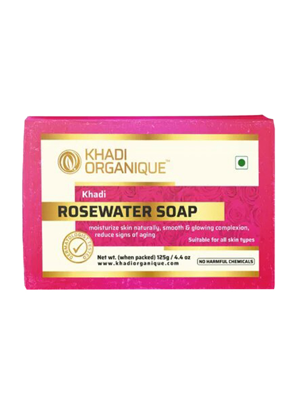 Khadi Organique Handmade Rosewater Soap, 125g