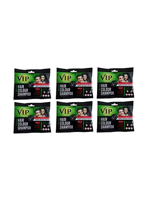 

VIP 3-In-1 Hair Colour Shampoo, 6 x 40ml, Black