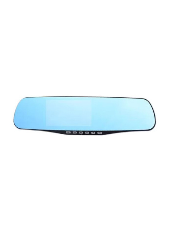 Voberry Full HD Rear-view Mirror Car DVR Camera, Black/Blue