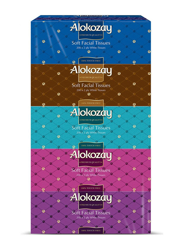 Alokozay Facial Tissues, 5 x 200 Sheets