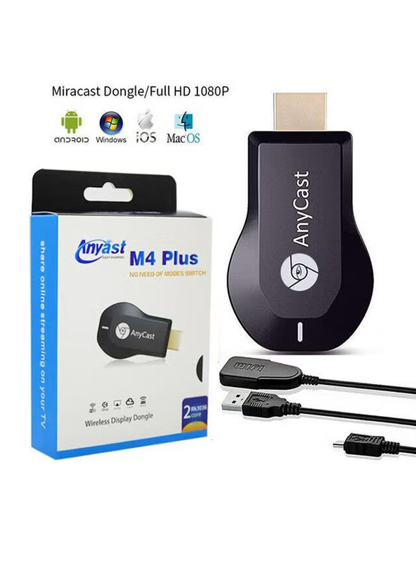 AnyCast M4 Plus Receiver WIFI Display Dongle, Black