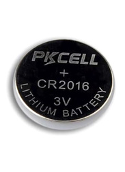 Pkcell CR2016 3V Battery Coin Lithium Batteries, 5 Pieces, Silver