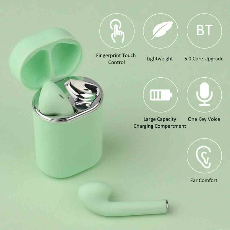 TWS-S9 Wireless In-Ear Mini Stereo Earphones with Charging Case, Green