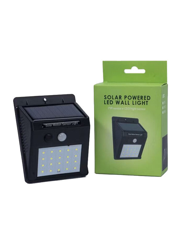 

Beauenty 20-LED Solar Powered Motion Sensor Wall Light, 6 x 10cm, Black/White