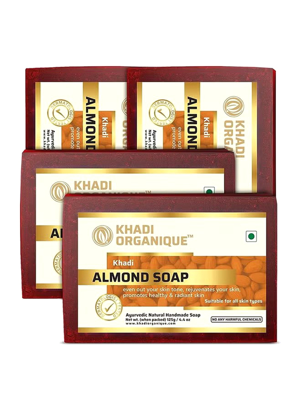 Khadi Organique Almond Soap, 125g, 4 Pieces