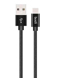 Budi 2-Feet USB Type-C Cable, USB Male to Type-C for Smartphones/Tablets, Black