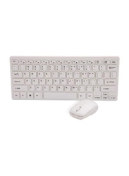 Mini 2.4G DPI Wireless English Keyboard & Optical Mouse Set for Desktop PC, White