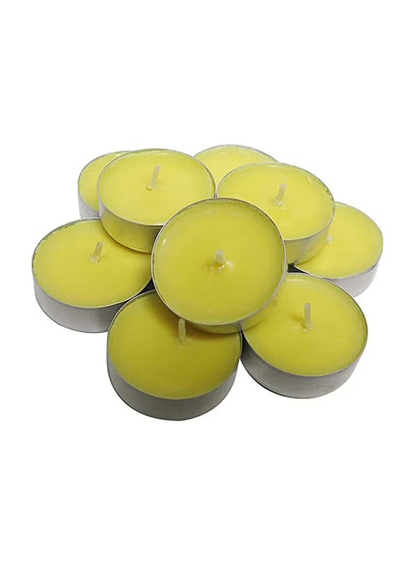 Yulan Tea Light Scented Candle Set, 7-inch, 50 Piece, Yellow