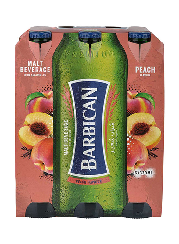 Barbican Peach Flavoured Non-Alcoholic Malt Beverage, 6 x 330ml