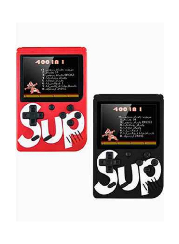 Inder Sup Retro Handheld Game Boxes Mini Console, 2 Pieces, Red/Black