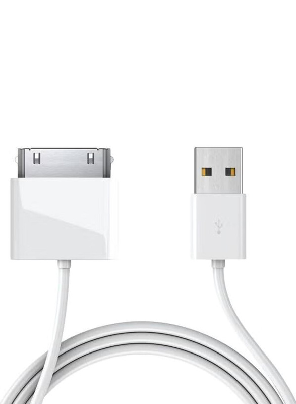 30-Pin Sync Charging Cable, 30-Pin to USB Type A for Apple Devices, White