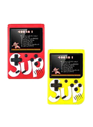Inder Sup Retro Handheld Game Boxes Mini Consoles, 2 Pieces, Red/Yellow
