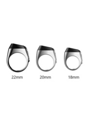 iQibla Tasbih Zikr Smart Ring for Men, 18mm, Silver