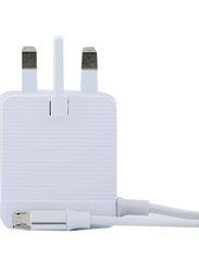 Smart Berry Fast Charger, with Micro USB to USB Data and Charge Cable, White