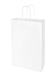 12-Piece Paper Bags With Twisted Handles, White
