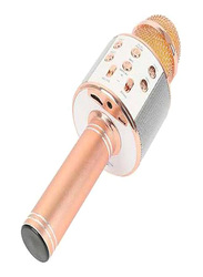 Wireless Handheld Karaoke Bluetooth Microphone, MP-012, Gold/White