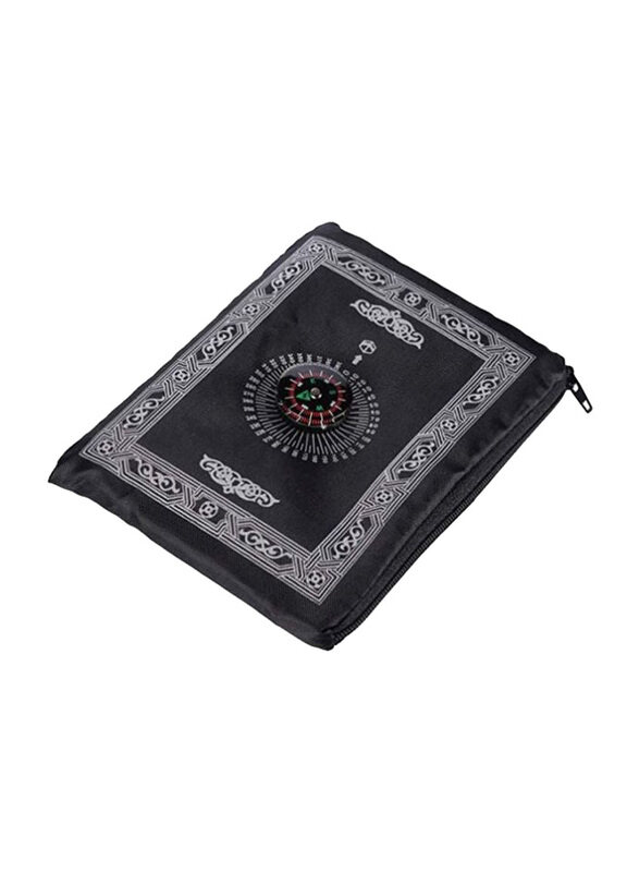 

Generic Portbale Travel Prayer Mat with Compass Pocket, 110 x 65cm, Black/White