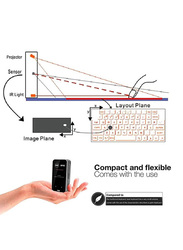 Mini Pocket Virtual Bluetooth Laser Projection Keyboard, Silver/Black