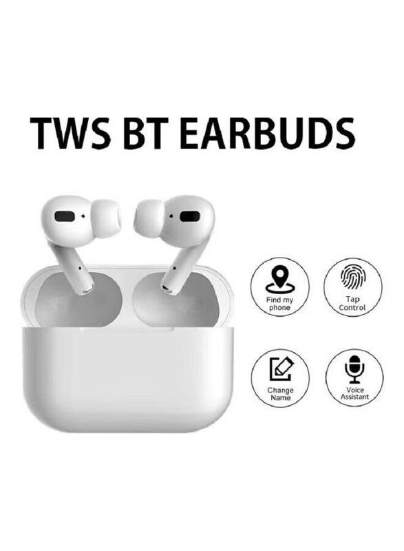 TWS Bluetooth In-Ear Earphones with Charging Case, White