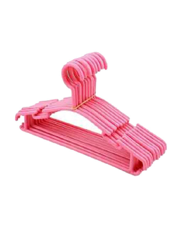 

Cytheria 10-Piece Plastic Non-Slip Clothes Hanger, 26.5 cm, Pink