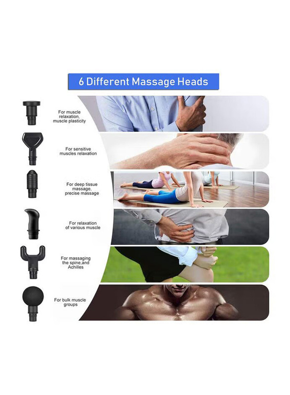 Electric Muscle Massage Gun Set, Black