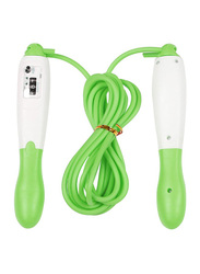 Adjustable Digital Counting Skipping Rope, 110 inch, Green/White