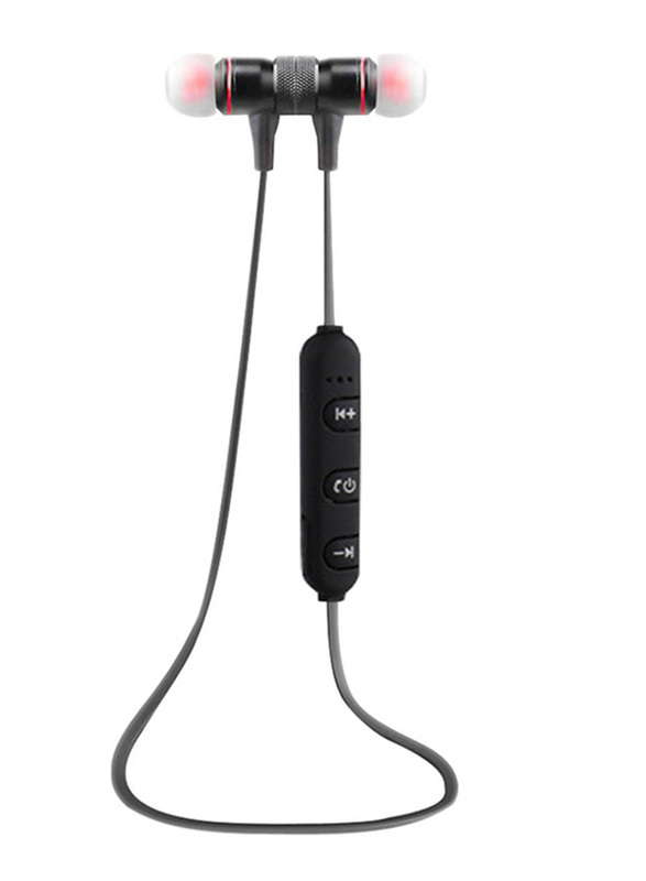 S5 Wireless Stereo Bass In-Ear Sports Neckband with Microphone, Black
