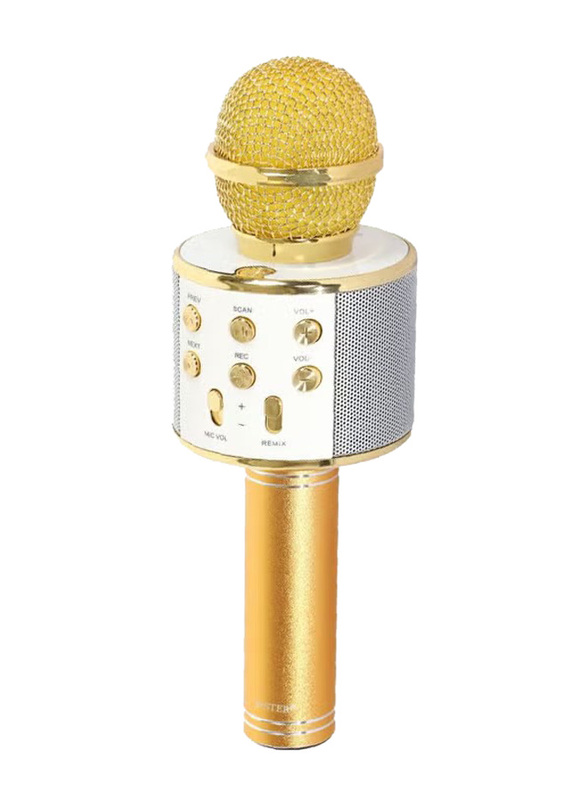 WS-858 Bluetooth Karaoke Microphone, Gold