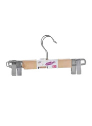 3-Piece Cloth Hanger Set With Clip, 10 cm, Silver/Beige