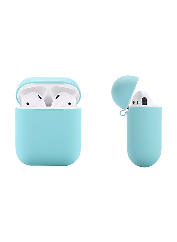 Protective Silicone Case Cover for Apple AirPods With Sports Strap, Light Blue