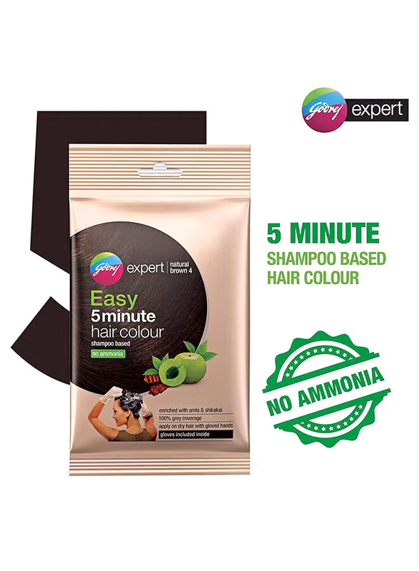 Godrej Expert Easy 5 Minute Shampoo Hair Colour, 3 x 25ml, Natural Brown 4