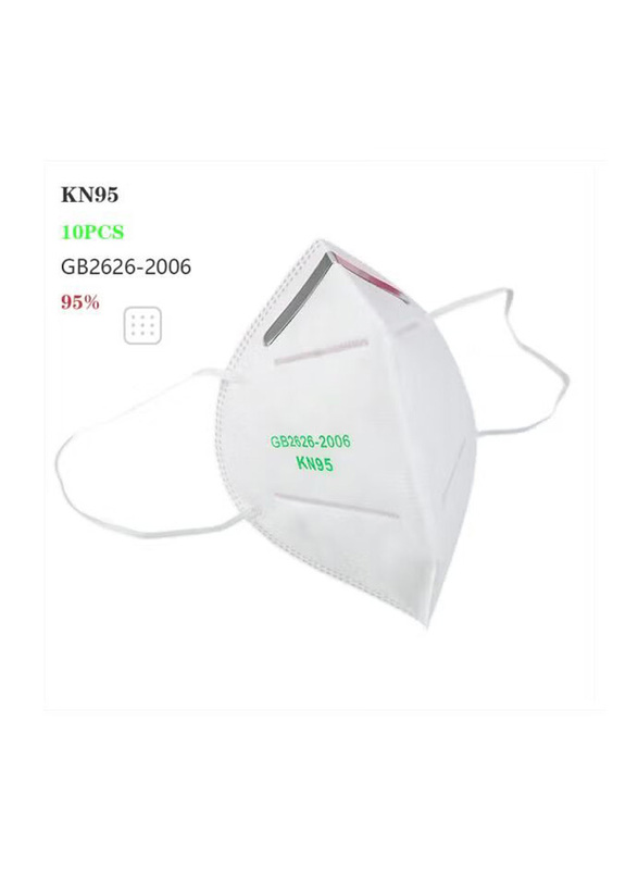 KN95 White Face Mask, 10 Pieces