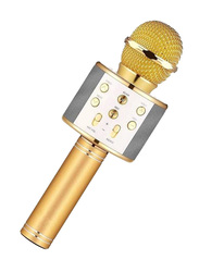 Wster Bluetooth Karaoke Microphone, WS-858, Gold/White