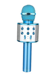 WS-858 Wireless Karaoke Microphone, Blue/Silver