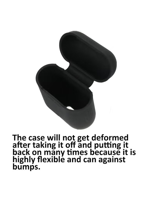 Silicone Protective Case For Apple AirPods, EM412, Black