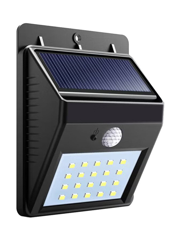 Solar Powered Infrared Wall Lamp, 10 x 5.8 x 13cm, Black/White/Blue