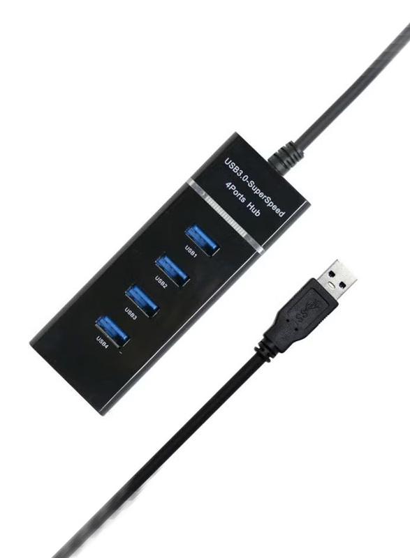 4-Port USB Hub, Black