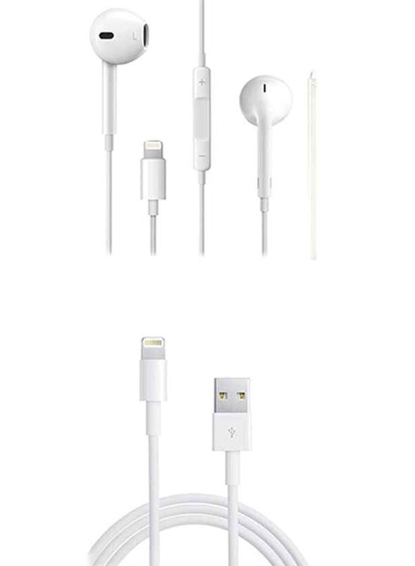2-In-1 Handsfree with Lightning Cable for iPhone, White