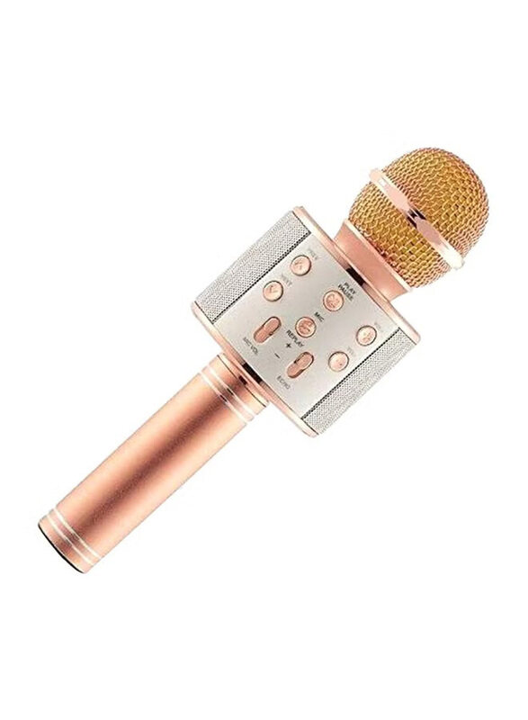 

Generic WS-858 Bluetooth Karaoke Microphone, Rose Gold/Silver