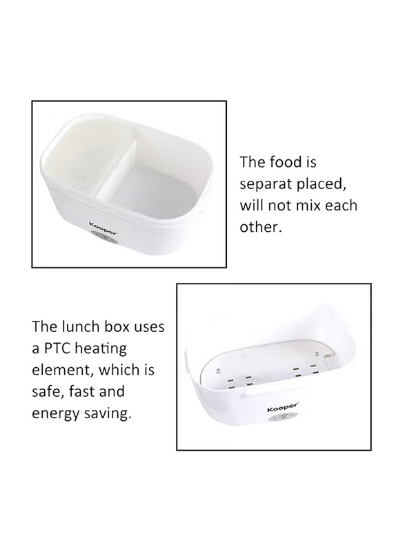 Multifunctional Breathable Electric Heating Lunch Box, Y908, White/Red