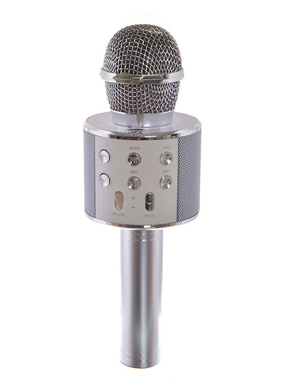 WS-858 Wireless Karaoke Microphone, Silver
