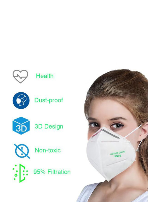 KN95 White Face Mask, 10 Pieces