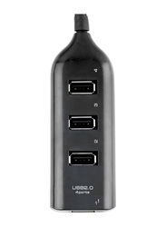 Ebamaz 4-Port USB 2.0 High Speed USB Hub, Black