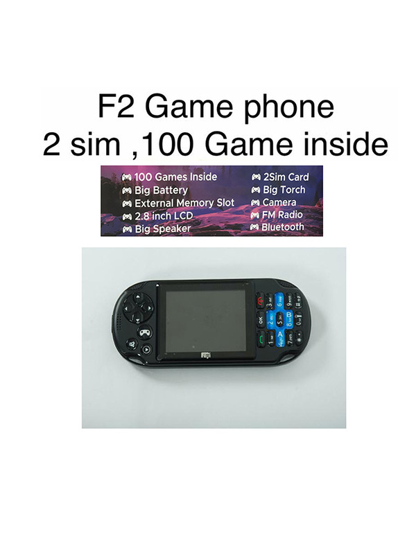 Foji Mobile Foji F2 Gamephone, 100 Games Inside, Black/Blue