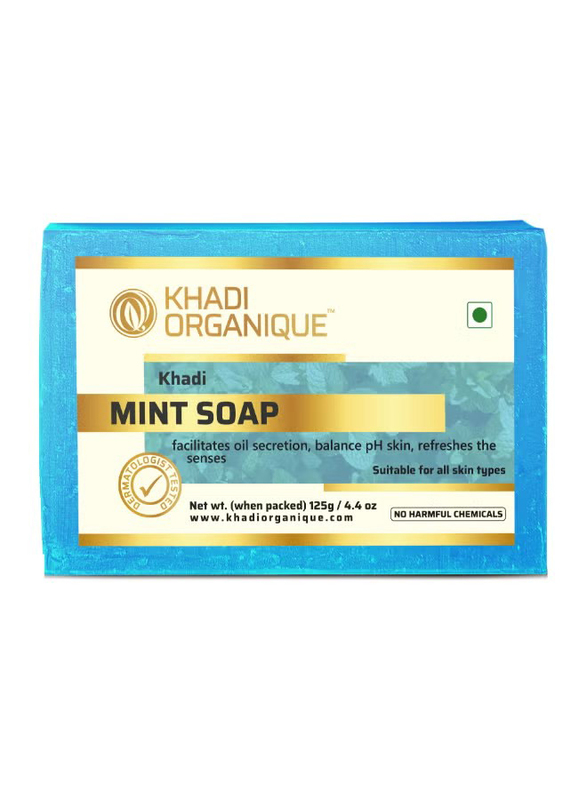 Khadi Organique Handmade Mint Soap, 125g