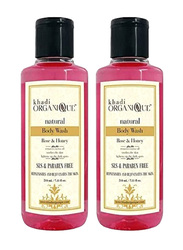 Khadi Organique Rose and Honey Natural Body Wash, 2x420ml