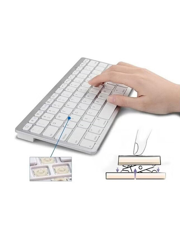 Bk6001 Wireless English Keyboard, White