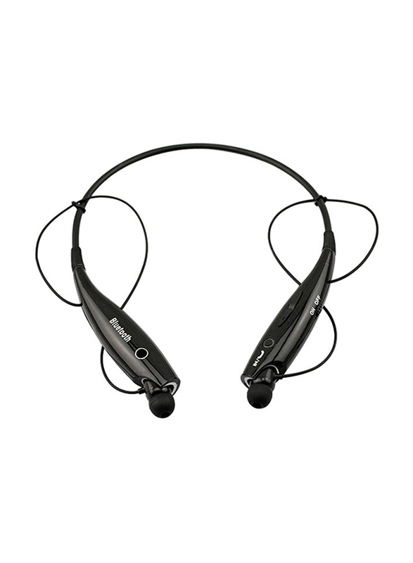 Wireless Bluetooth In-Ear Black Universal Sports Handfree Stereo Neckband, Black