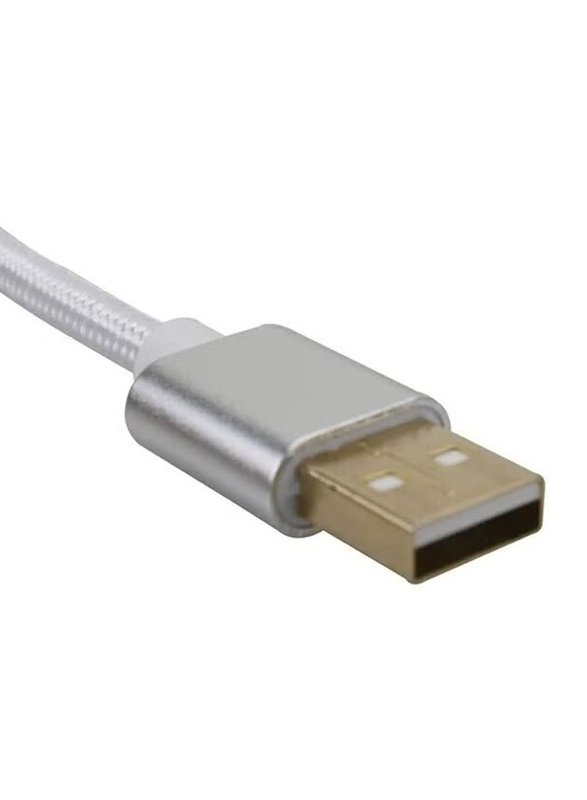 3 In1 Micro USB Charging & Date Sync Cable, USB Type A to Type-C/Lightning/Micro USB Cable, Grey